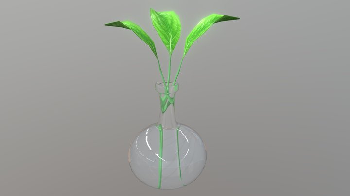 Vase Bottle with Leaves
