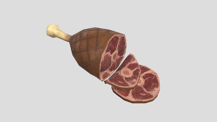 Baked ham (lowpoly) 3D Model