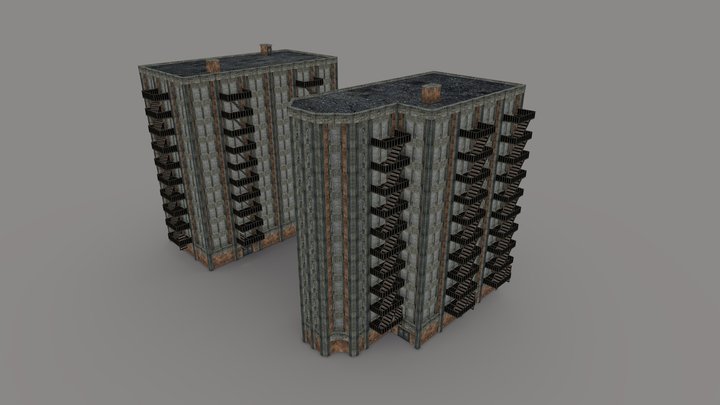 FO3/FNV - Brick buildings 3D Model