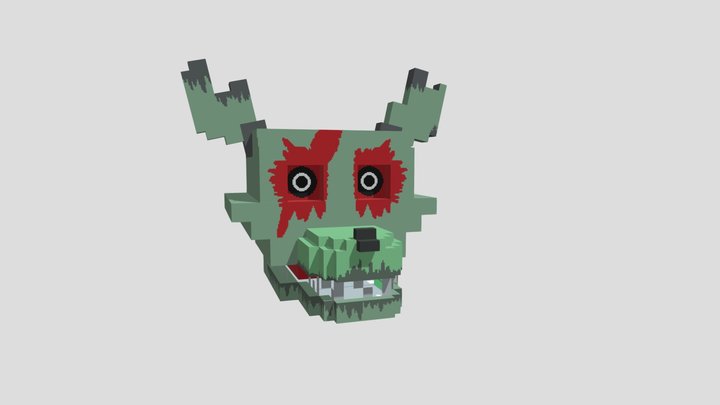 Wolftrap head pixel art – Free 3D Model STL