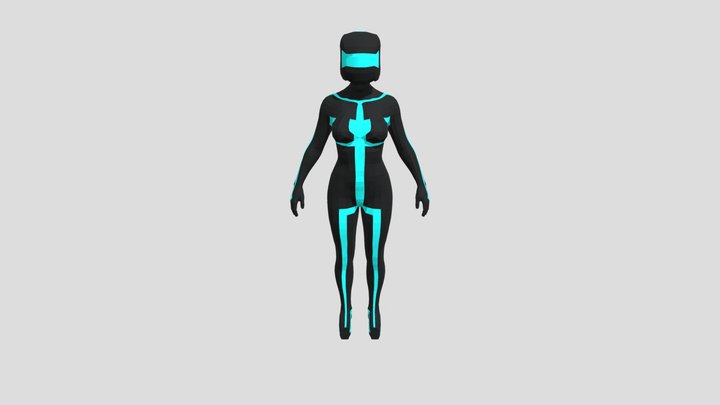 Female Character Riged 3D Model