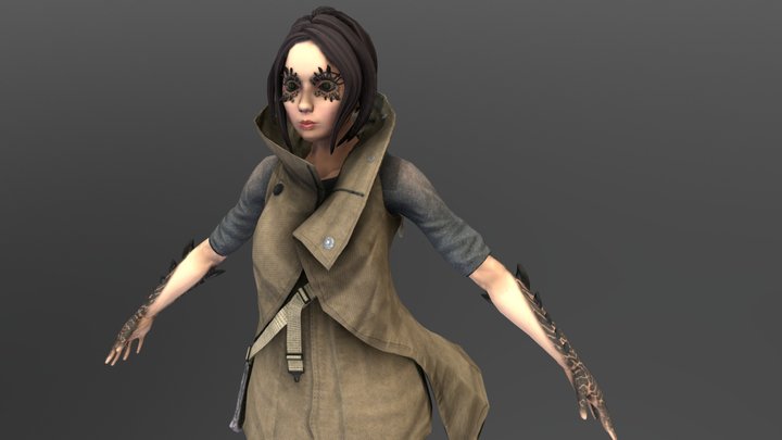 Crocodile Girl 3D Model