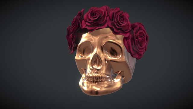 Golden Skull 3D Model
