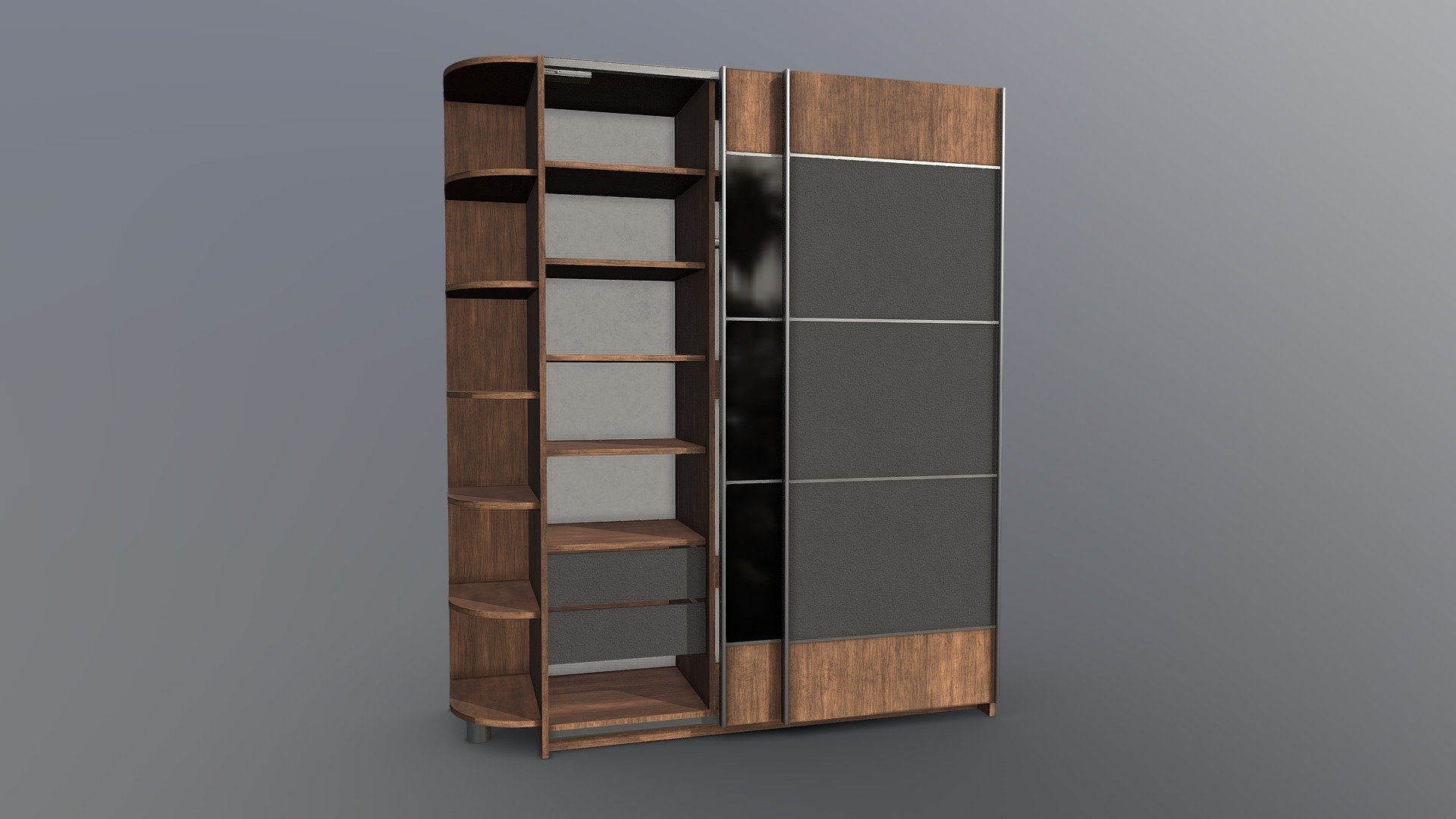 Modern Wooden Wardrobe — Sketchfab embed 3D viewer