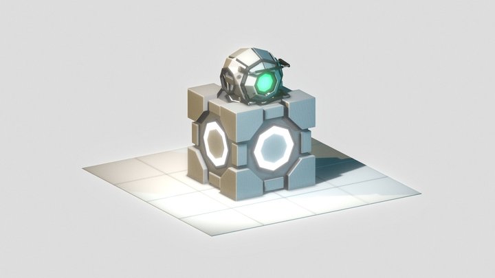 LowPoly Core on Cube 3D Model
