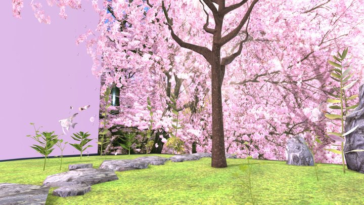 Water tank for metaverse, Cherry Blossoms【桜】v1.0 3D Model