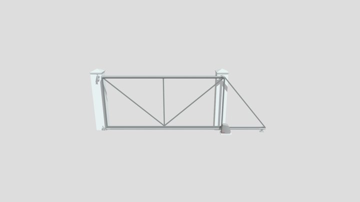 Каркас откатных ворот 4 метра 3D Model