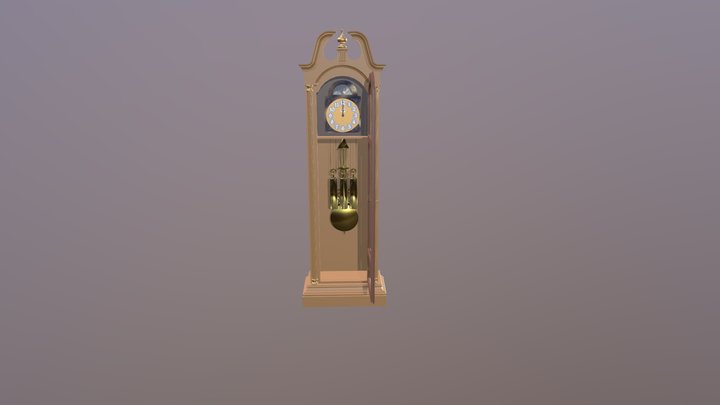 Clock Tall Case Assy 15p 3D Model