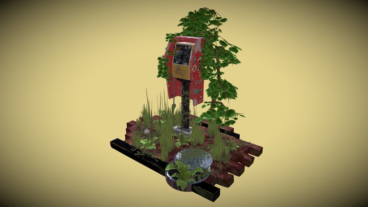 Abandoned Phone Booth 3D Model