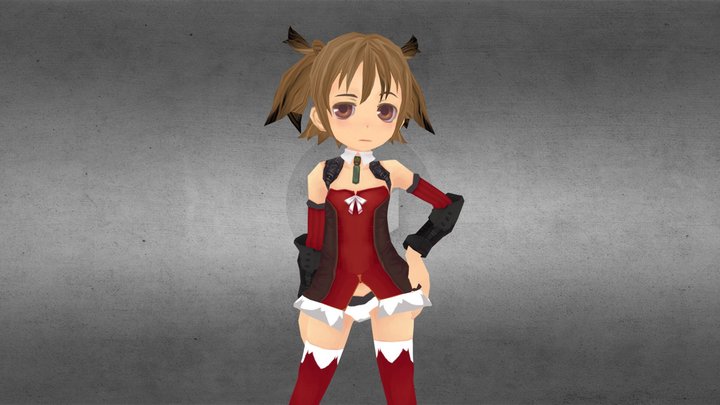 cartoon girl wip 3D Model