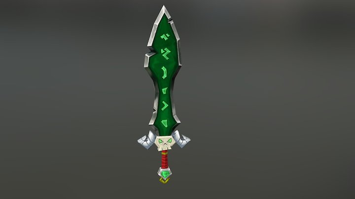 Ruined Skull Sword 3D Model