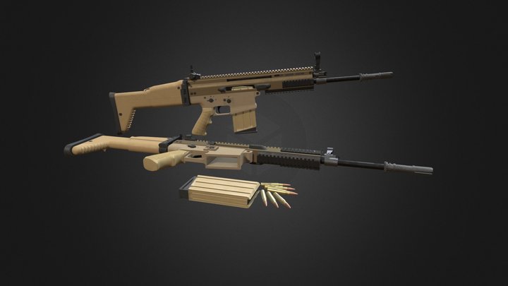 SCAR-H Dark Earth 3D Model