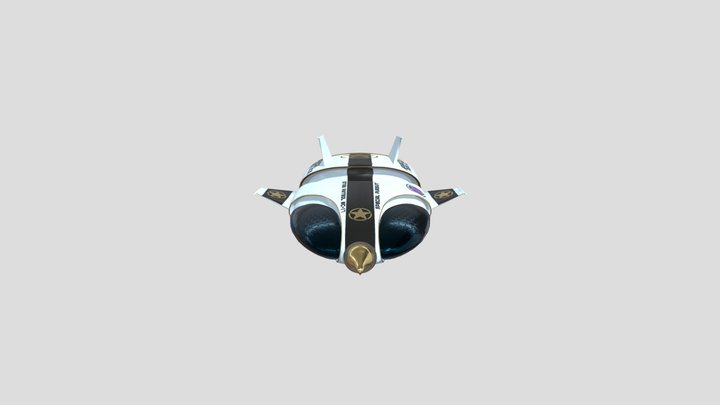 Space Cop Pursuit Fighter 3D Model