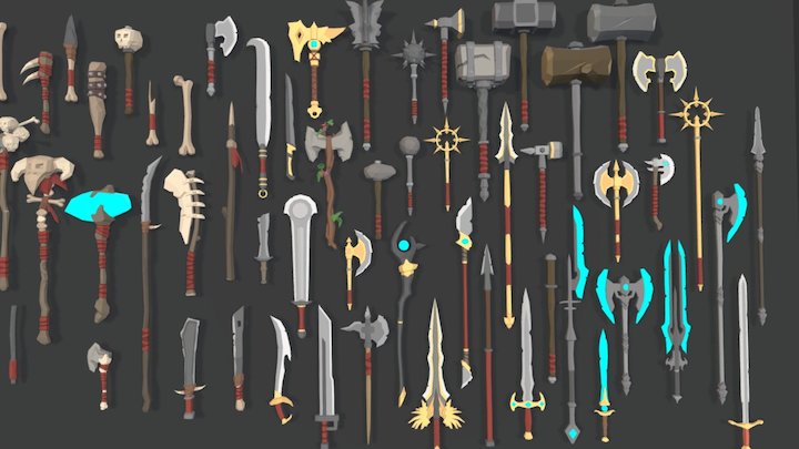 POLYGON - Dungeon Weapons 3D Model