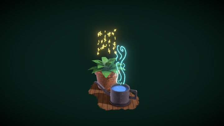 Pot and Water can 3D Model