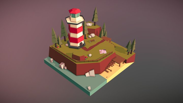 DAE Simple Scene - Lighthouse 3D Model