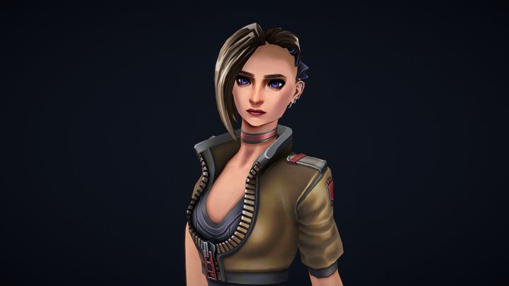 Handpaint - Girl 01 3D Model