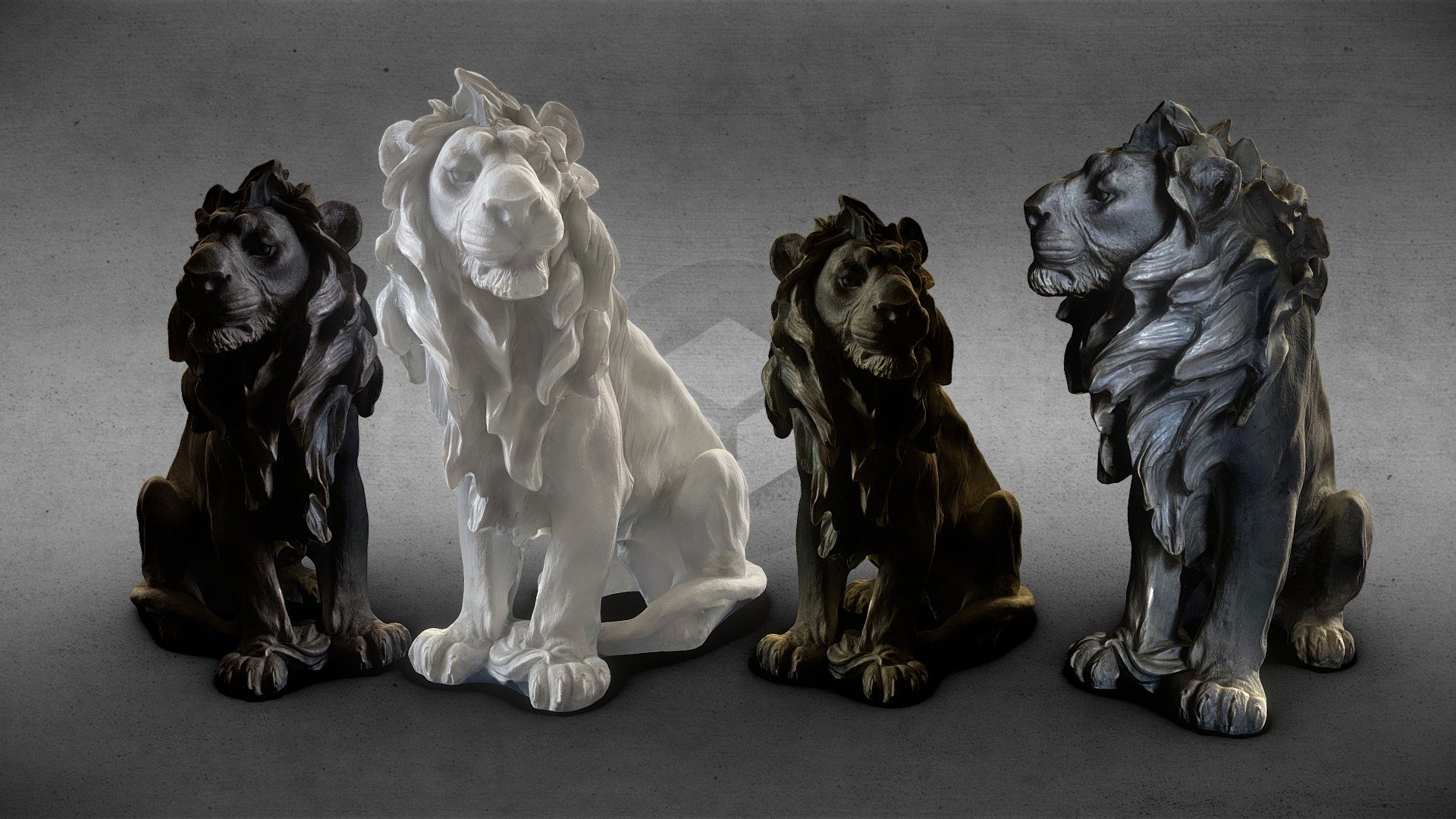 Ancient lion statue Buy Royalty Free 3D model by infinition [b007b4d
