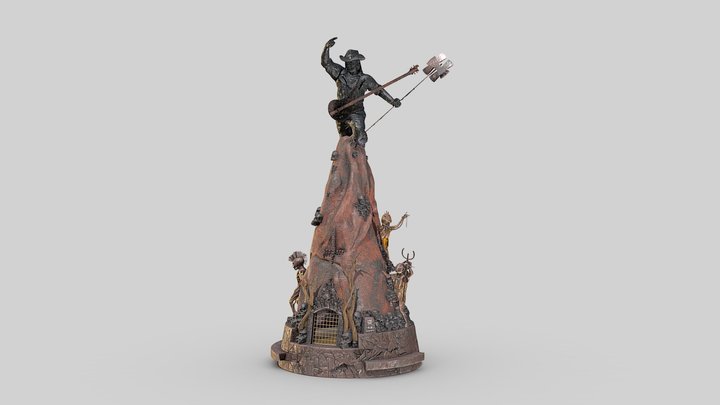 La statue de Lemmy Kilmister au Hellfest 3D Model