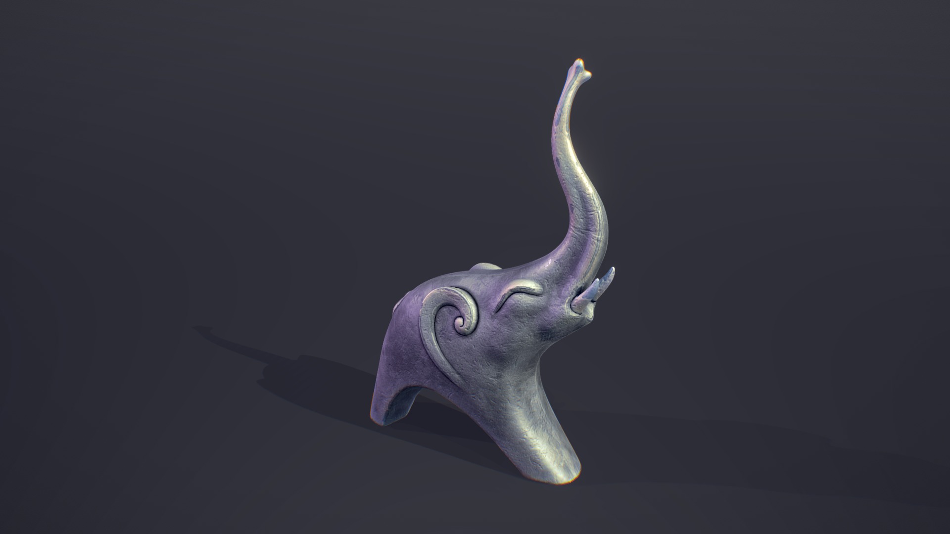 3D model Elpha2 - This is a 3D model of the Elpha2. The 3D model is about a purple sculpture of a bull.