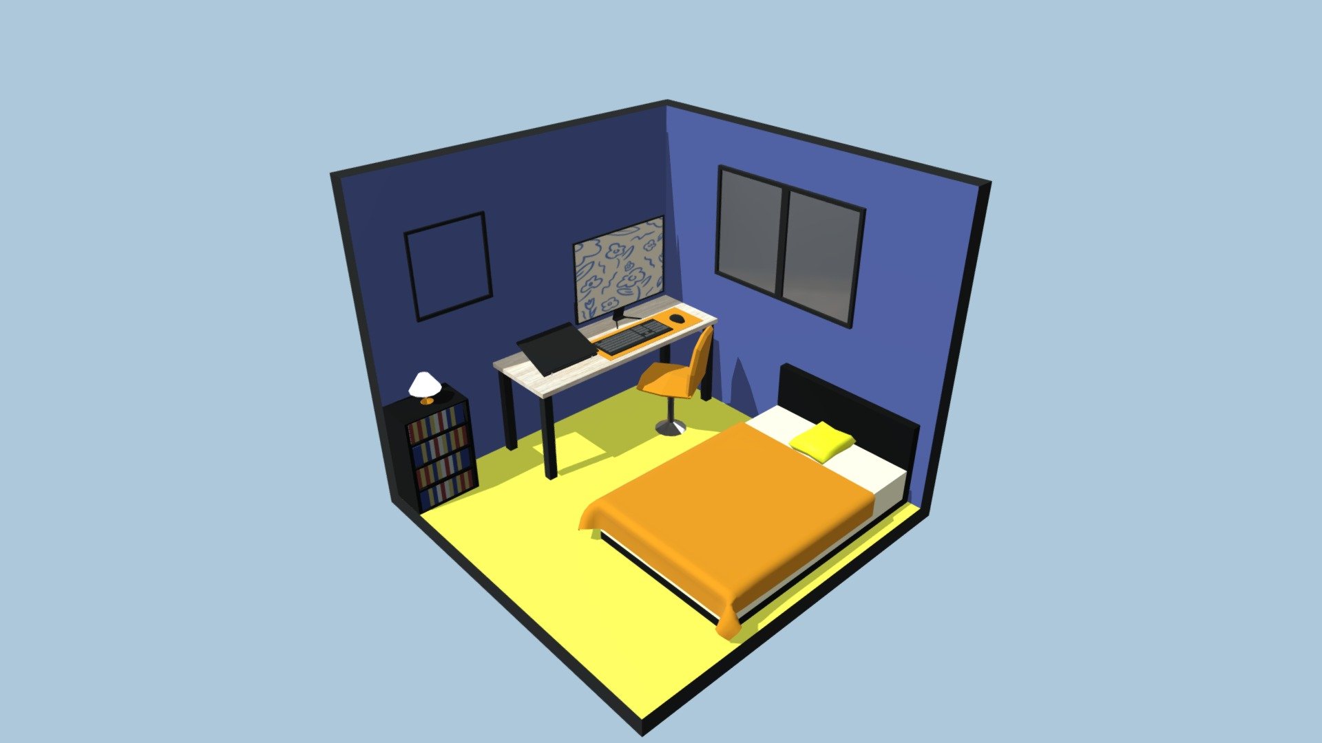 bedrommm - 3D model by Sarawut_dada [b00c462] - Sketchfab