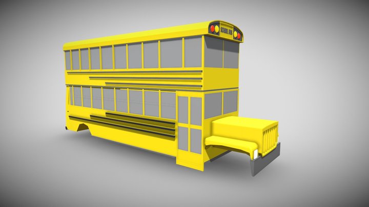 Low-Poly School Bus. Free Unity model 3D Model