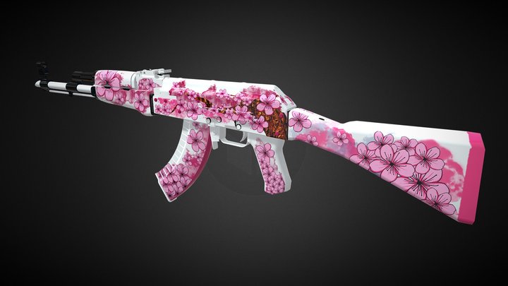 Ak47 Sakura 3D Model