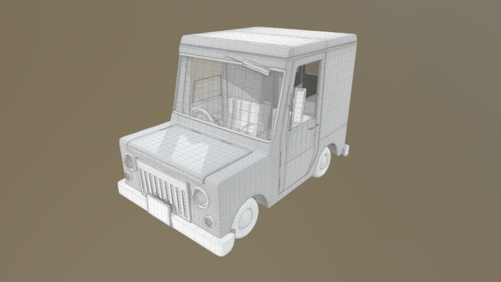 Postman Pat Van 3D Model