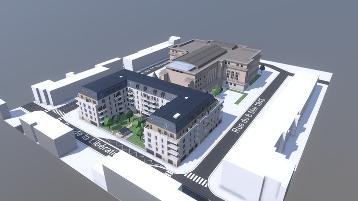 Export Poissy Sketchfab 3D Model