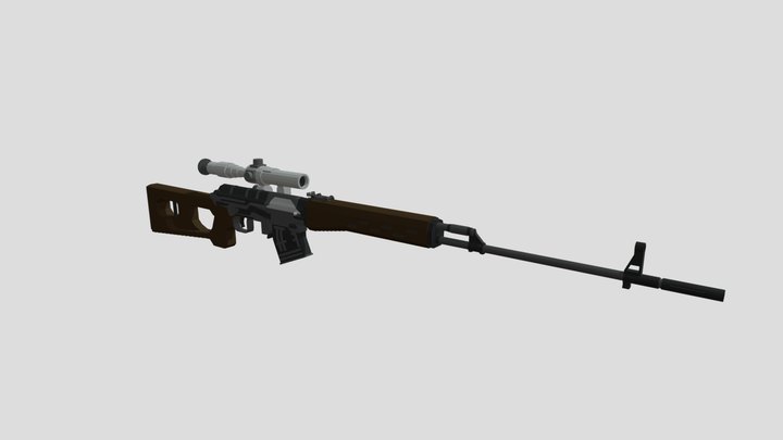Minecraft Dragunov 3D Model