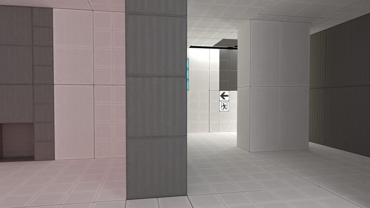 Baked Portal Room 3D Model
