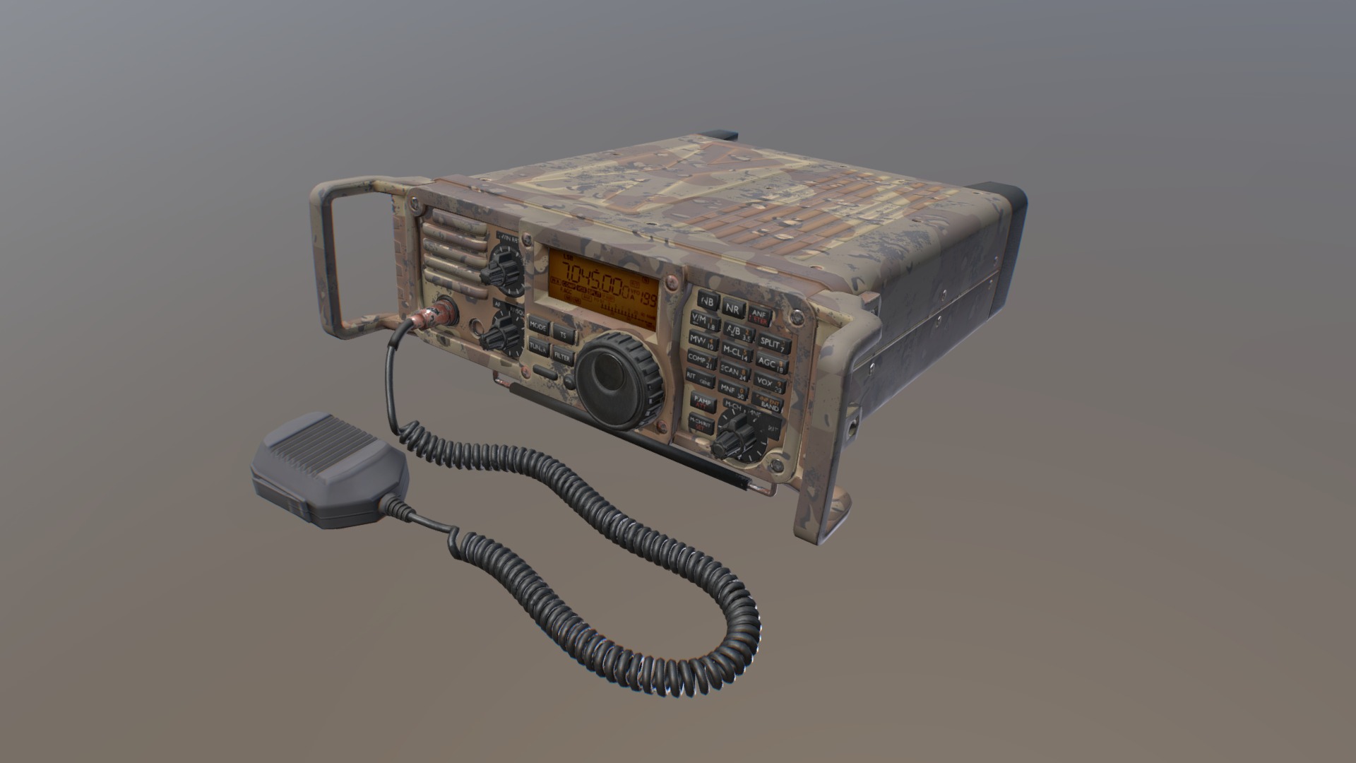 3D model Walkie Talkie ICOM IC7200 - This is a 3D model of the Walkie Talkie ICOM IC7200. The 3D model is about a machine with a wire.