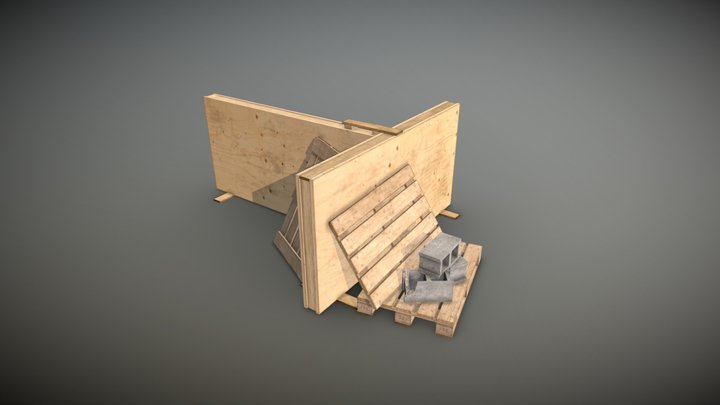 Plywood T-shape cover 3D Model