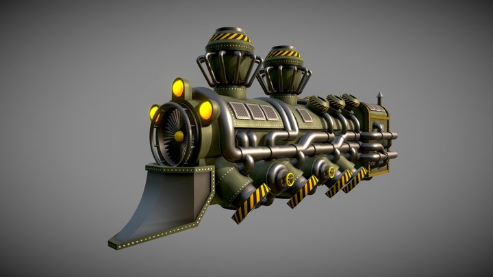 Space Western Locomotive 3D Model