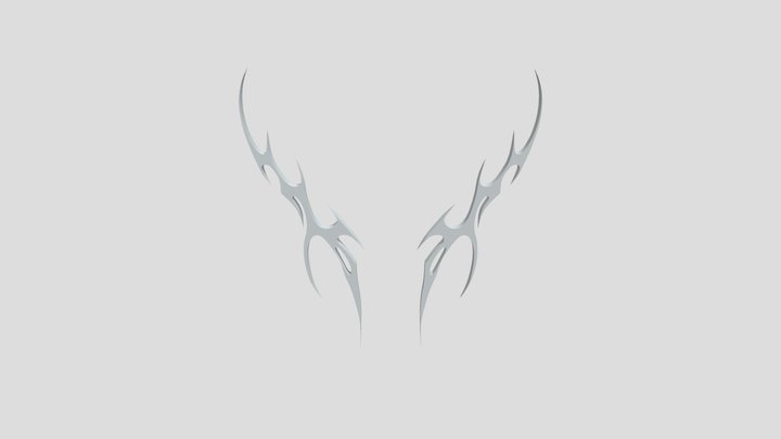 Symmetrical tribal tattoo pattern 3D Model