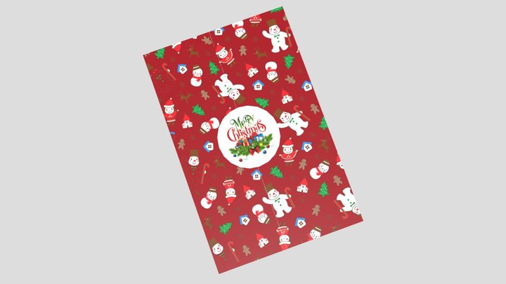 Merry Christmas Greeting Card 3D Model