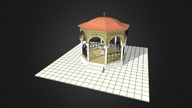 Font for baptism at orthodox church 3D Model