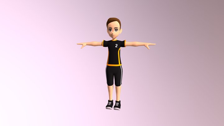 Volleyball Game Character 3D Model