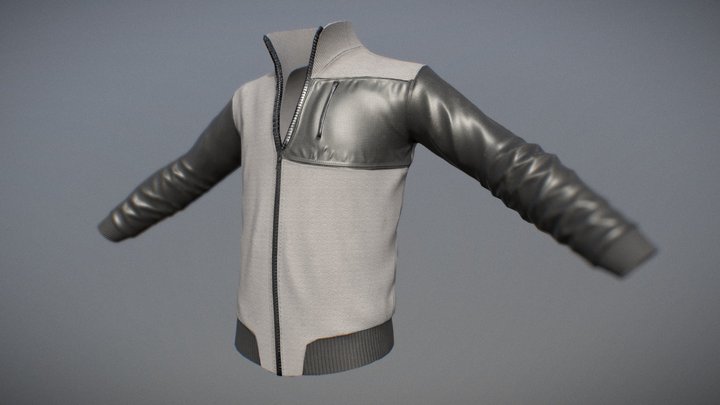 Boss Skiles 06 Mixed Media Bomber Jacket 3D Model
