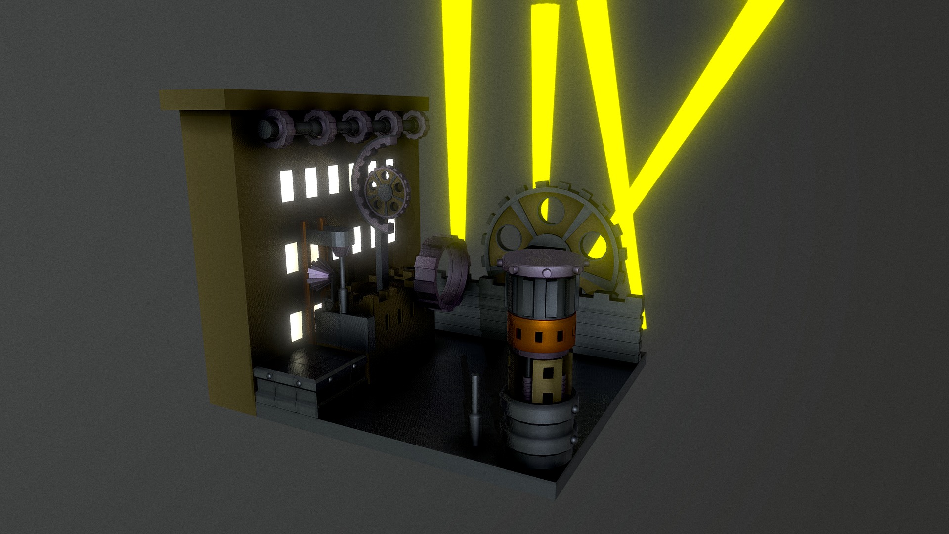 3D model Geartown(Yugioh) - This is a 3D model of the Geartown(Yugioh). The 3D model is about a robot in a room.