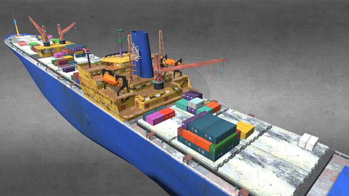 Cargo Ship 3D Model