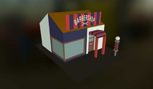 Barber Shop (Low Poly) 3D Model