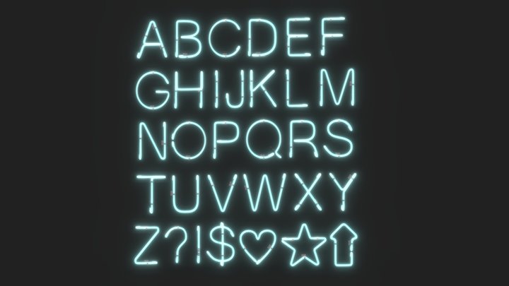 Neon Alphabet 3D Model
