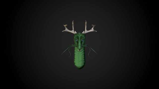 Eastern Dragon Bust 3D Model