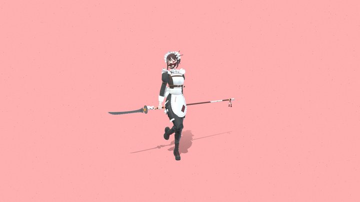 Stylized Anime Maid Character 3D Model