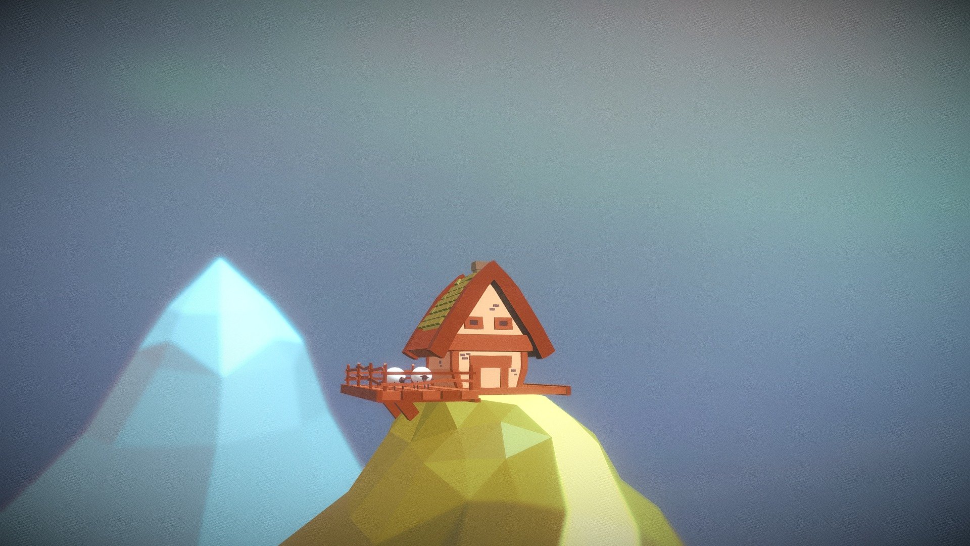 Mountain House Low Poly
