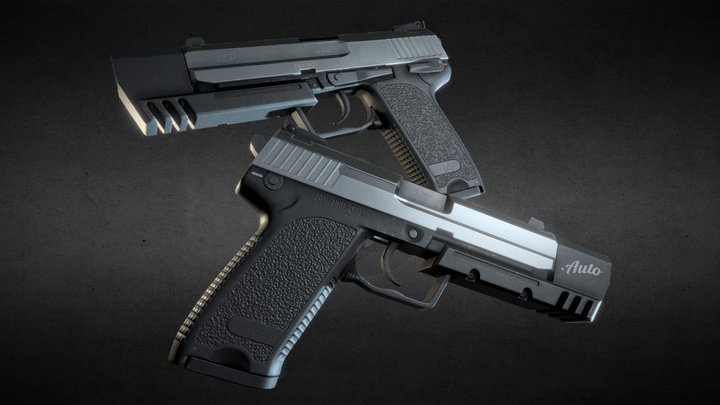 USP Pistol Low-Poly 3D Model
