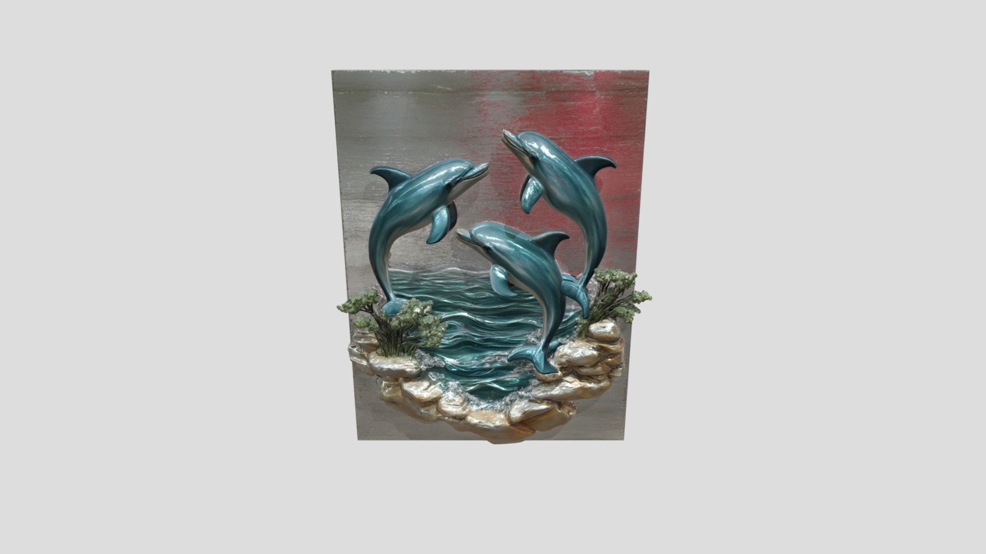 Three Dolphins on the Wave - 3D model by davinaayblaze [b01e4d2 ...