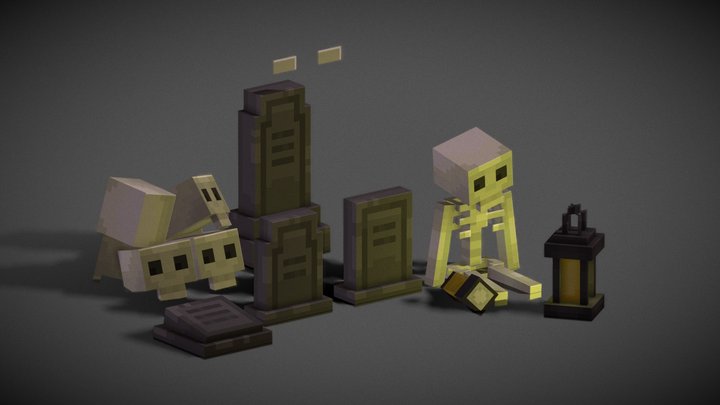 Minecraft Cemetry - 1 (Commissions) 3D Model