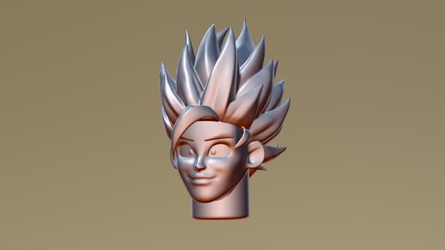 Low Res GOKU SMILE Head Only 3D Model